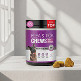 Dog Flea and Tick Treatment Chewable 200 Treatment Chews Natural Soft Chew Fleas Ticks Treatment Dog Oral Chewables Support Supplement Breeds and Ages Dogs Chicken Flavor