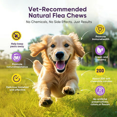 TTLXRL Flea & Tick Soft Chews for Dogs, 200 Count