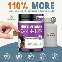 TTLXRL 24-in-1 Multivitamin Soft Chews for Dogs, 200 Count