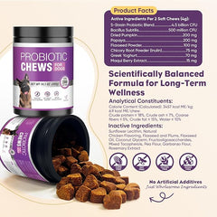 Chowing down should be fun for your doggie! TTLXR Dog Probiotic Soft Chewables are soft chew supplements made with healthy bacteria to support your pup's gut health, immunity, and great taste.