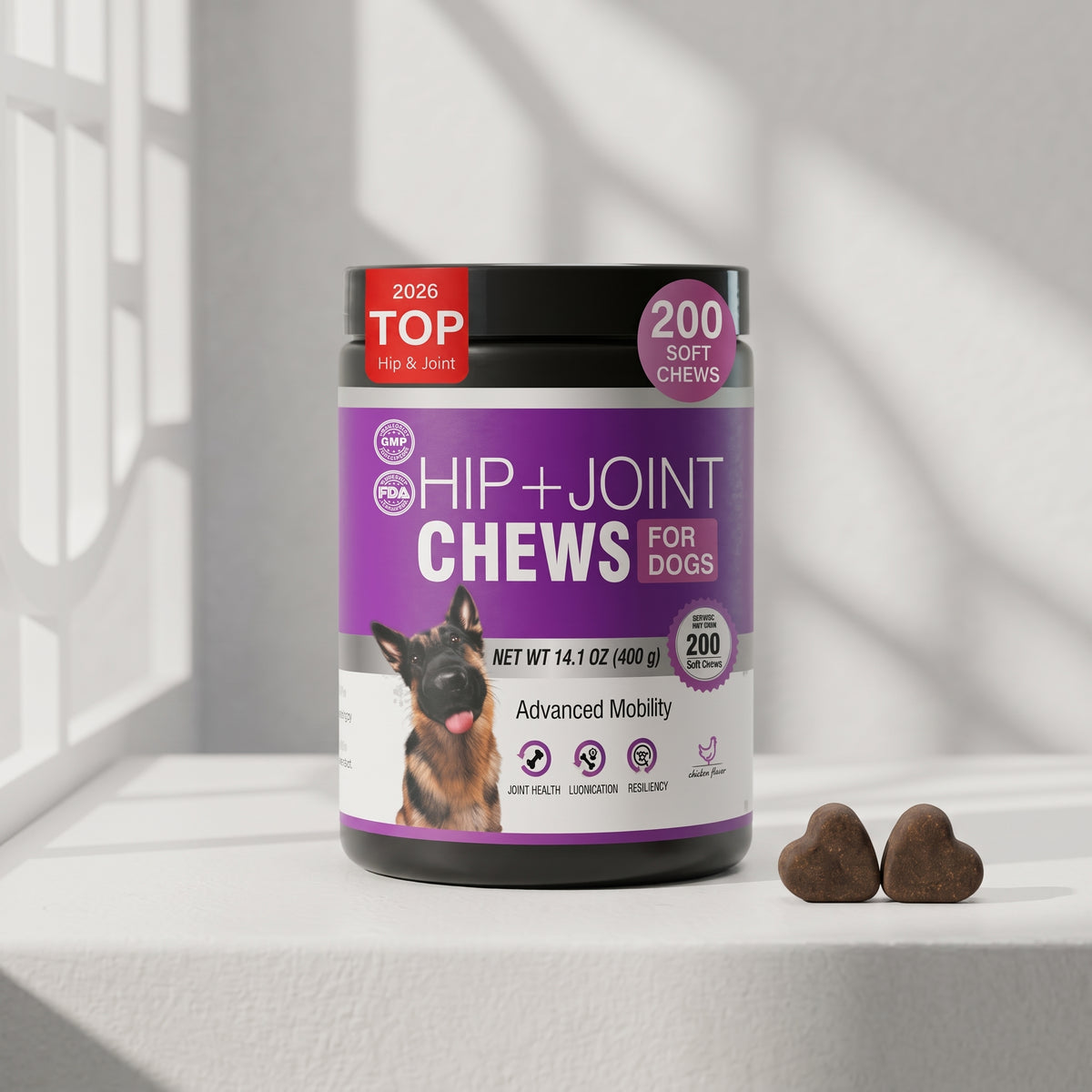 Advanced hip & joint support for dogs with Glucosamine, MSM, and Chondroitin. Made for large breeds and active pups. Vet-trusted. Try TTLXR Hip & Joint Soft Chews!